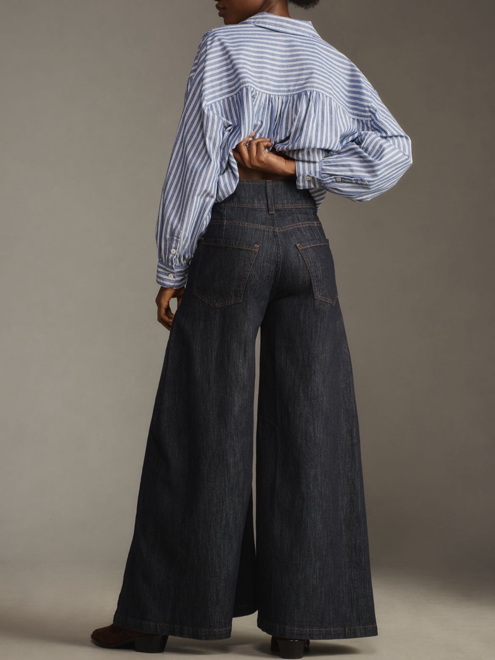 NWOT Wide-Leg Dark Indigo Women’s Jeans - Black - Picture 6 of 8